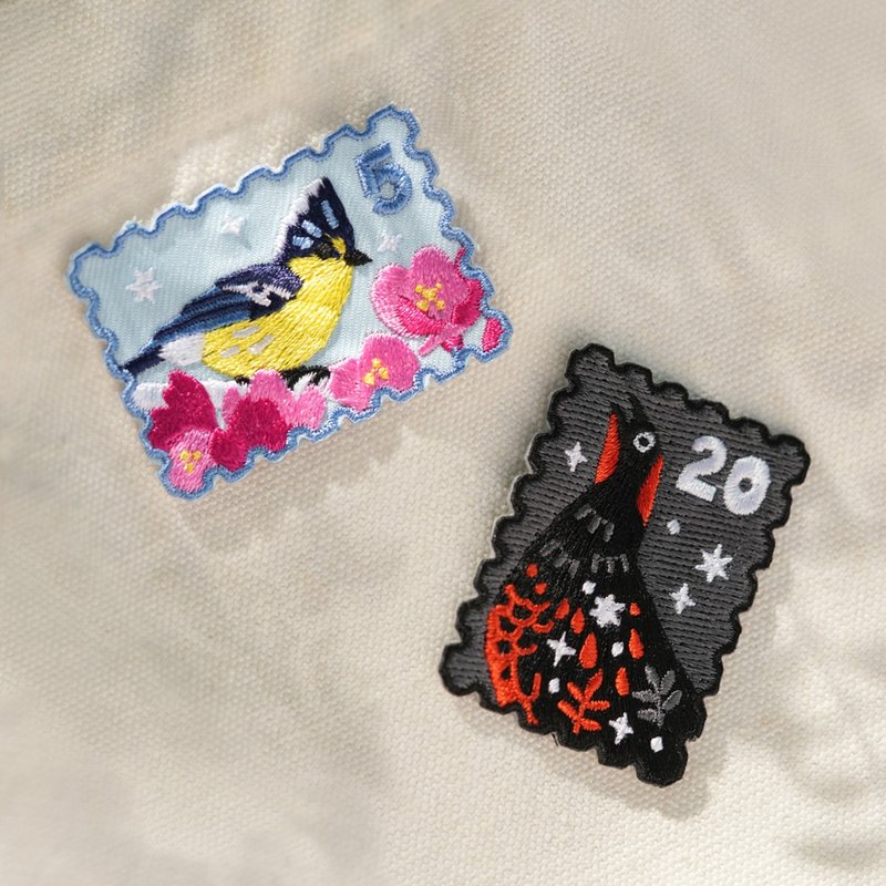 刺繡布貼 | 臺灣特有種鳥類系列 - 黃山雀 / 竹雞 - 其他 - 繡線 