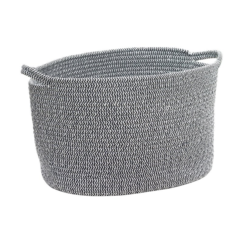 Rena Storage Basket (Medium/Black) - Storage - Cotton & Hemp 
