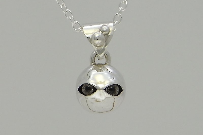 stare ball pendant S1 (s_m-P.27) 銀 玻 眼 睛 目 項鍊 项链 垂飾 sterling silver glass eyes - สร้อยคอ - เงินแท้ สีเงิน