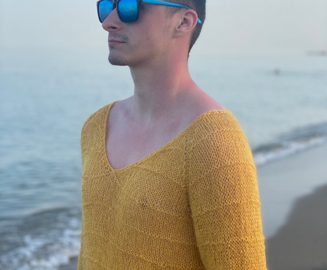 モヘア ニット セーター メンズ プルオーバーニットトップス ラウンドネック メンズ シャギーニット モヘアタッチ セーター オーバーサイズ 大きな