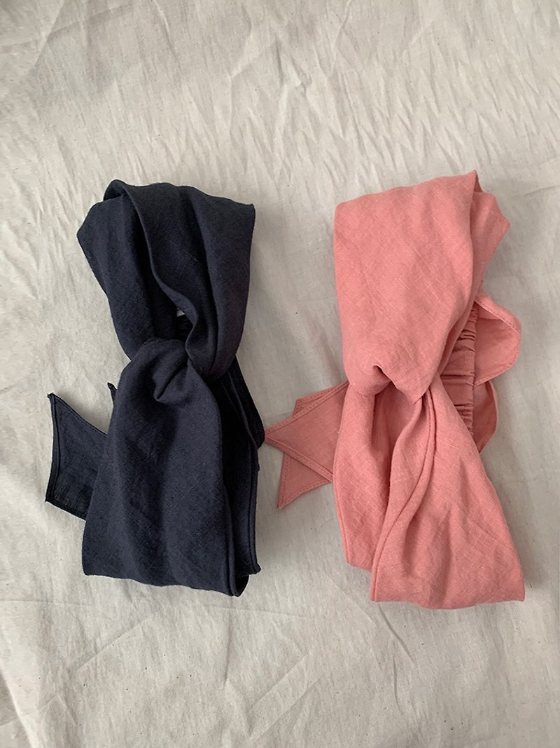 【Pinkoi ONLY】Hairband (apricot, navy, pink) - Hair Accessories - Cotton & Hemp Multicolor