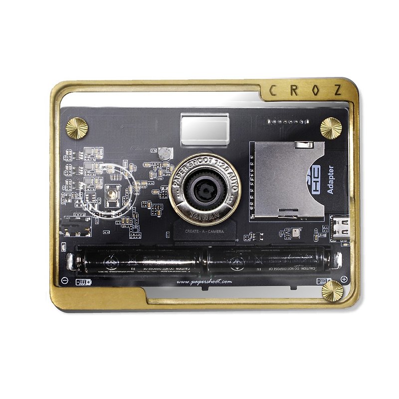 【公式】ペーパーシュート CROZ ヴィンテージ 真鍮フレーム付 PaperShoot 最新モデル 18MP トイカメラ - カメラ - 紙 ブラウン