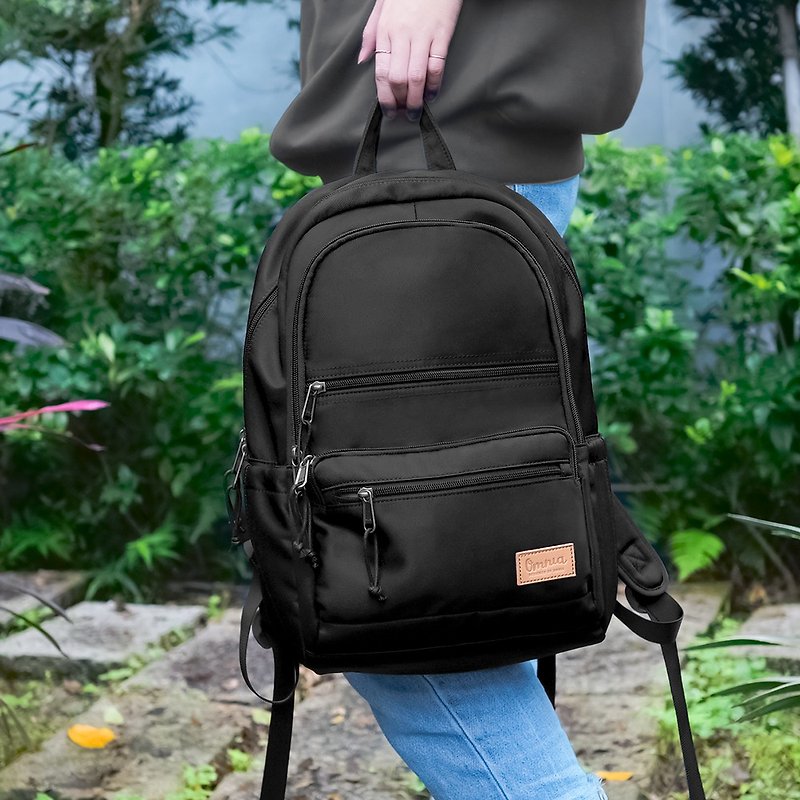Functional Decompression and Shockproof 14-inch Laptop Backpack (Black) - Backpacks - Nylon Black