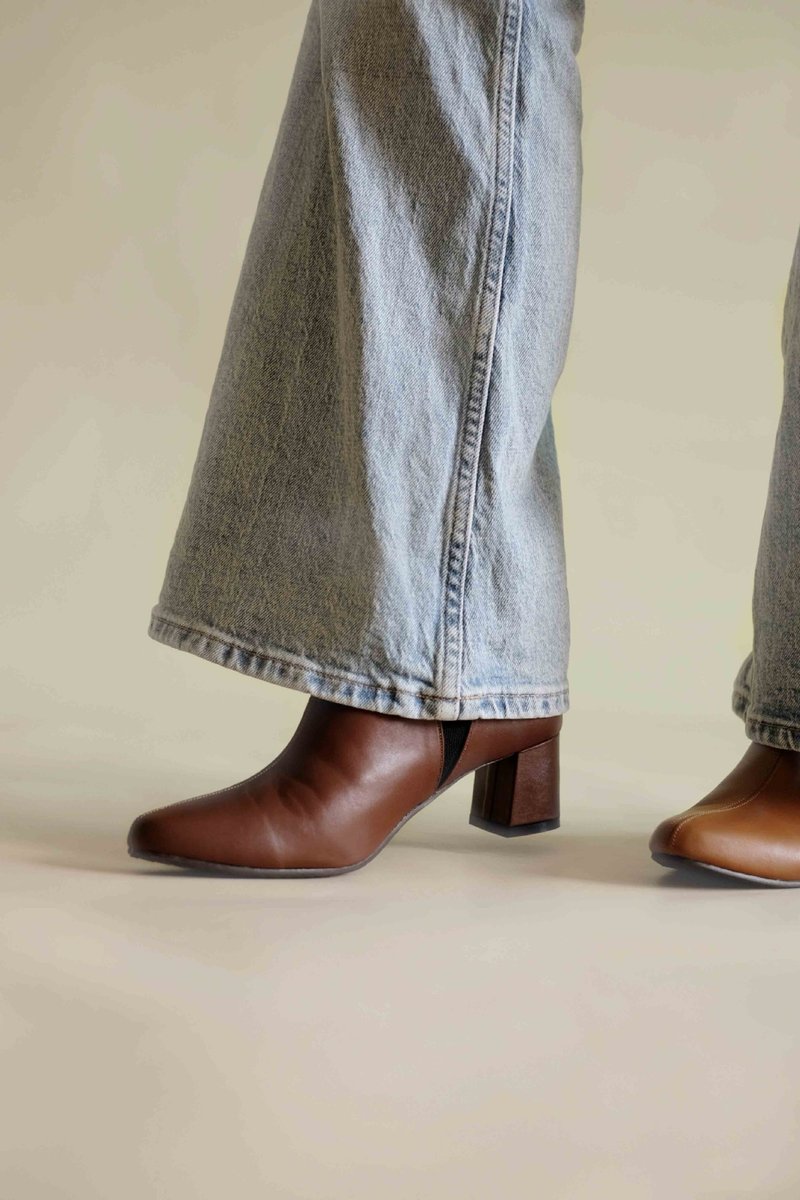 Ńeat ankle 靴 Dbrown(深棕) | WL - 女短靴/中筒靴 - 真皮 咖啡色