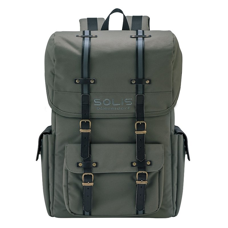 SOLIS 步行者系列方型攝影電腦後背包(橄欖綠) - 相機包/相機袋 - 聚酯纖維 