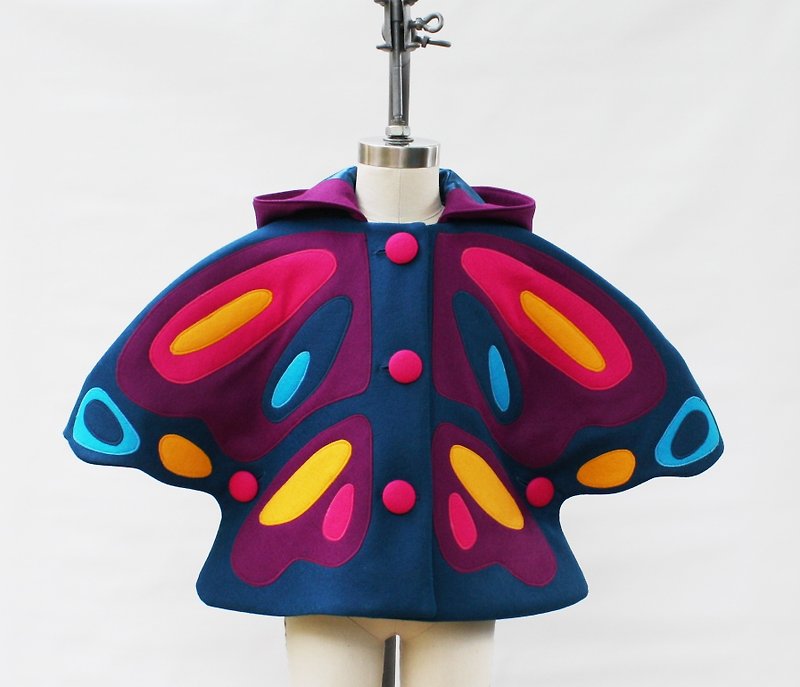 Girls Colorful Butterfly Cape