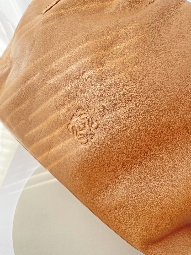 中古美品 Loewe 蜜糖南瓜 托特包單肩包側揹包束繩包束繩袋通勤包 - 側背包/斜背包 - 真皮 橘色