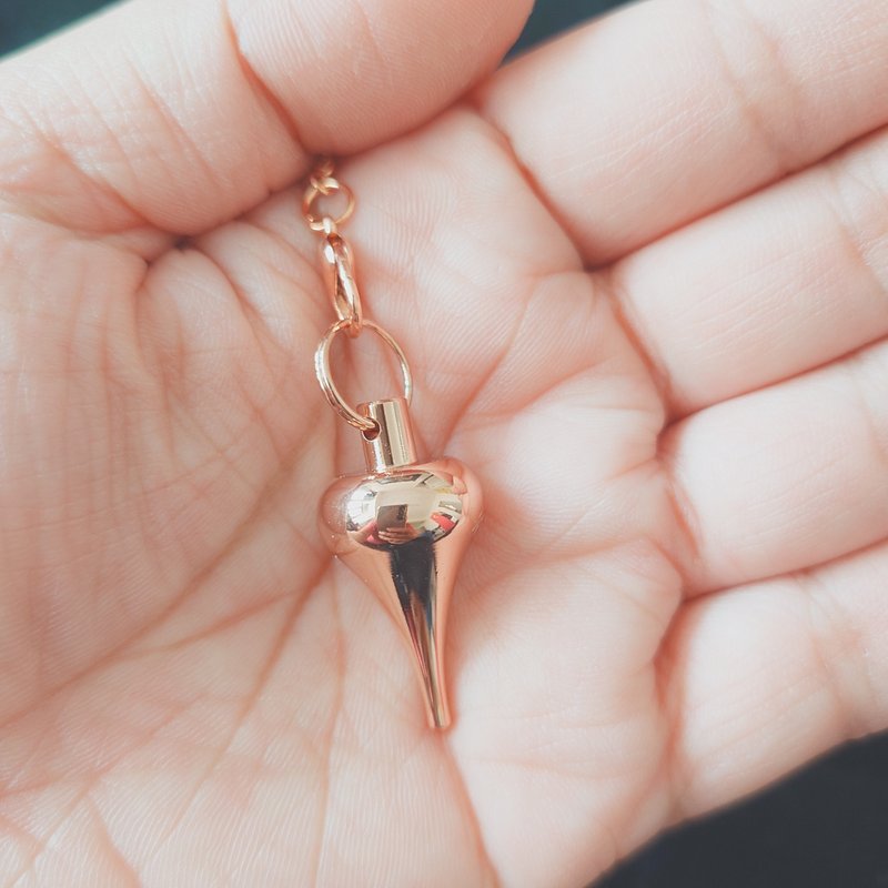 Metal Pendulum (Rose Gold) - สร้อยคอ - โลหะ สีกากี