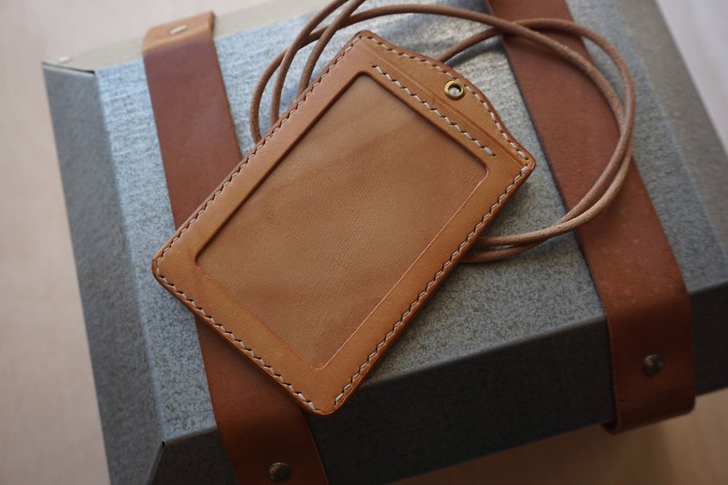Handmade Leather-Neck-hanging ID Case ID Identification ID Card Case Card Holder Case Card Holder Case