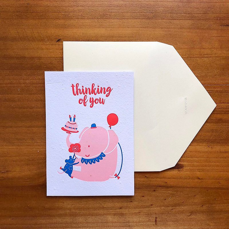 Plantable Seed Paper Birthday Card  - Thinking of You - การ์ด/โปสการ์ด - กระดาษ 