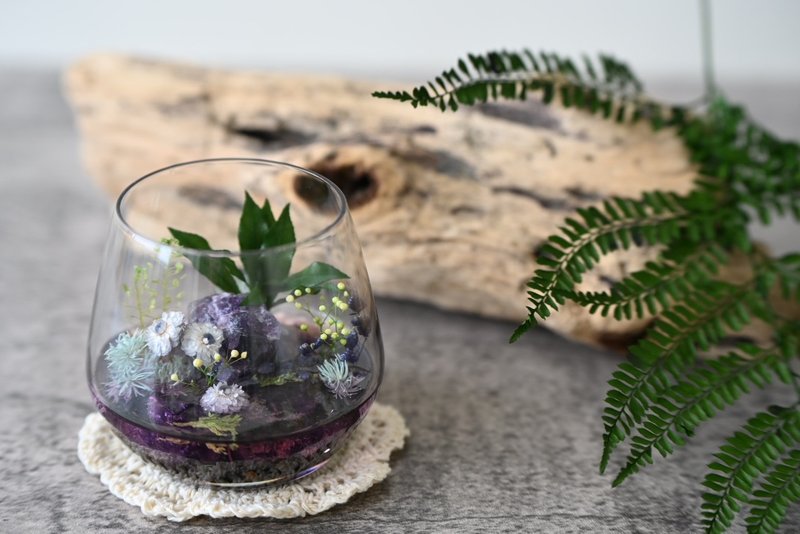 療癒擺件推薦 I 脈輪水晶 × 永生花造景 I 覓境礦礦杯 - 乾燥花/永生花 - 植物．花 多色