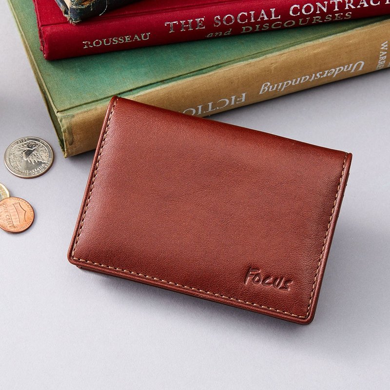 真皮名片夾 / 透明窗信用卡夾 / 義大利植鞣皮革 / 商務人士 - 卡片套/卡片盒 - 真皮 