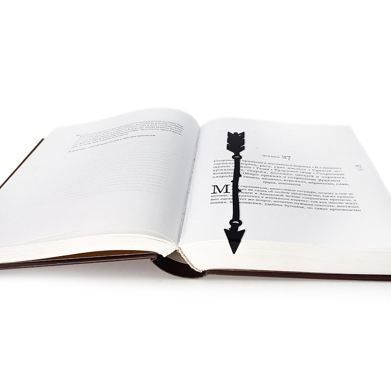 Cool Bookmark Boho Arrow , Small bookish gift for boho style fans - ที่คั่นหนังสือ - โลหะ สีดำ