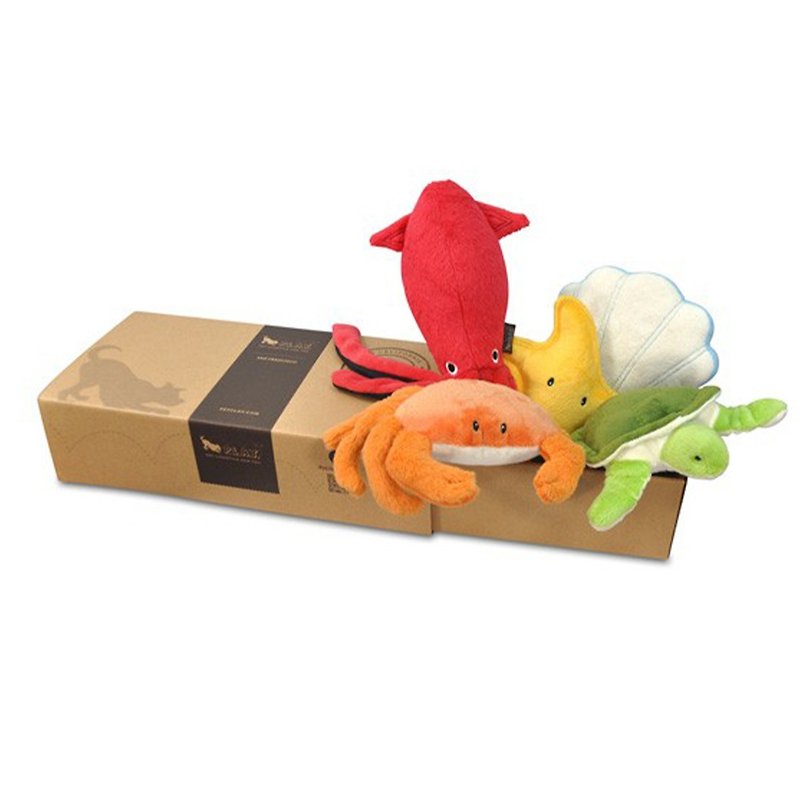 寵物玩具 狗狗 海底世界禮盒 生日禮物 啾啾聲 5件組 - 貓/狗玩具 - 環保材質 