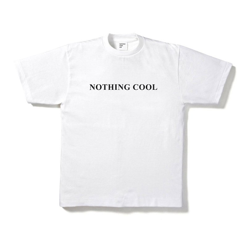 ポンド厚いTシャツ -  "COOL NOTHING" ホワイト - （MCVINGでは何もクールラボNCL） - トップス ユニセックス - コットン・麻 ホワイト