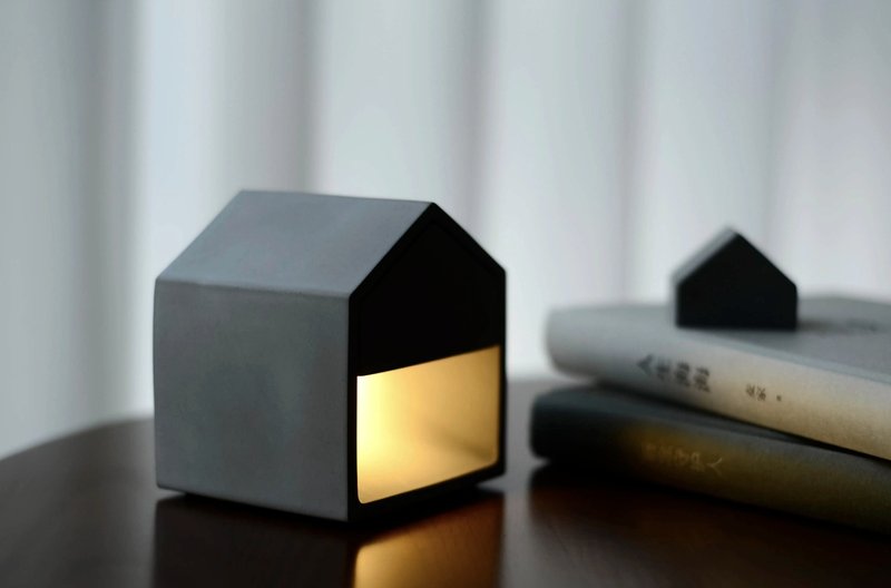 Small house night light USB charging Nordic minimalist style storage display Wabi-sabi aesthetics - Lighting - Cement Gray