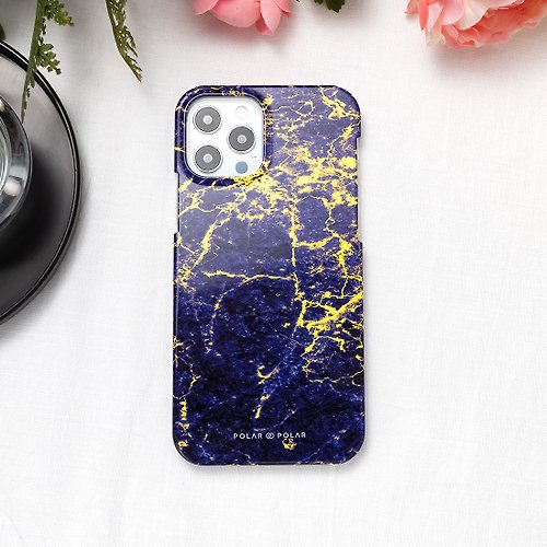 POLAR POLAR iPhone / Samsung 紫夜雲石紋雲石紋 半包硬殼 手機殼【客製】
