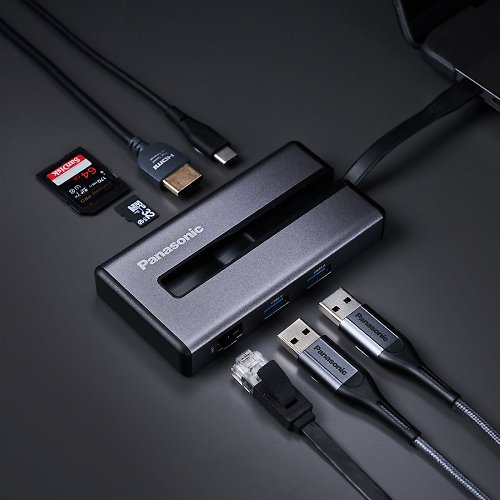 Panasonic｜電池、延長線、3C配件 台灣經銷 Panasonic 國際牌 轉接器USB3.2 TYPE-C 7合1