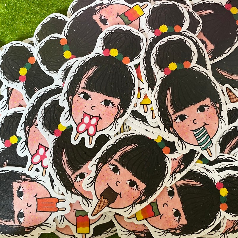 sticker set : ice cream makes your happy - Stickers - Waterproof Material 