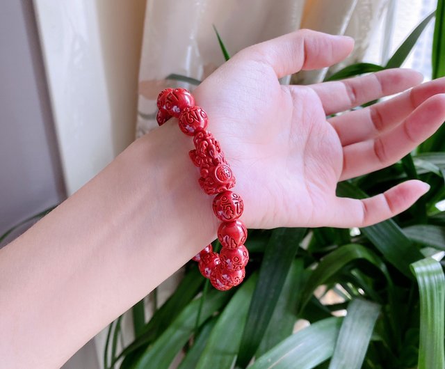 Lucky Stone] Cinnabar Korean Wax Thread Bracelet*2*to ward off evil spirits  and attract wealth - Shop poppylove Bracelets - Pinkoi