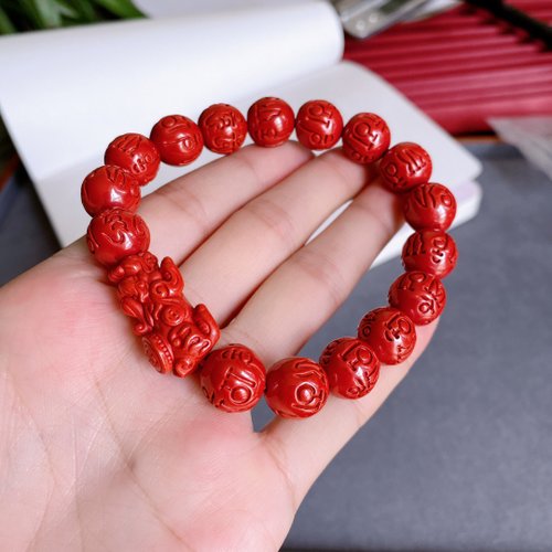 Lucky Stone] Cinnabar Korean Wax Thread Bracelet*2*to ward off evil spirits  and attract wealth - Shop poppylove Bracelets - Pinkoi