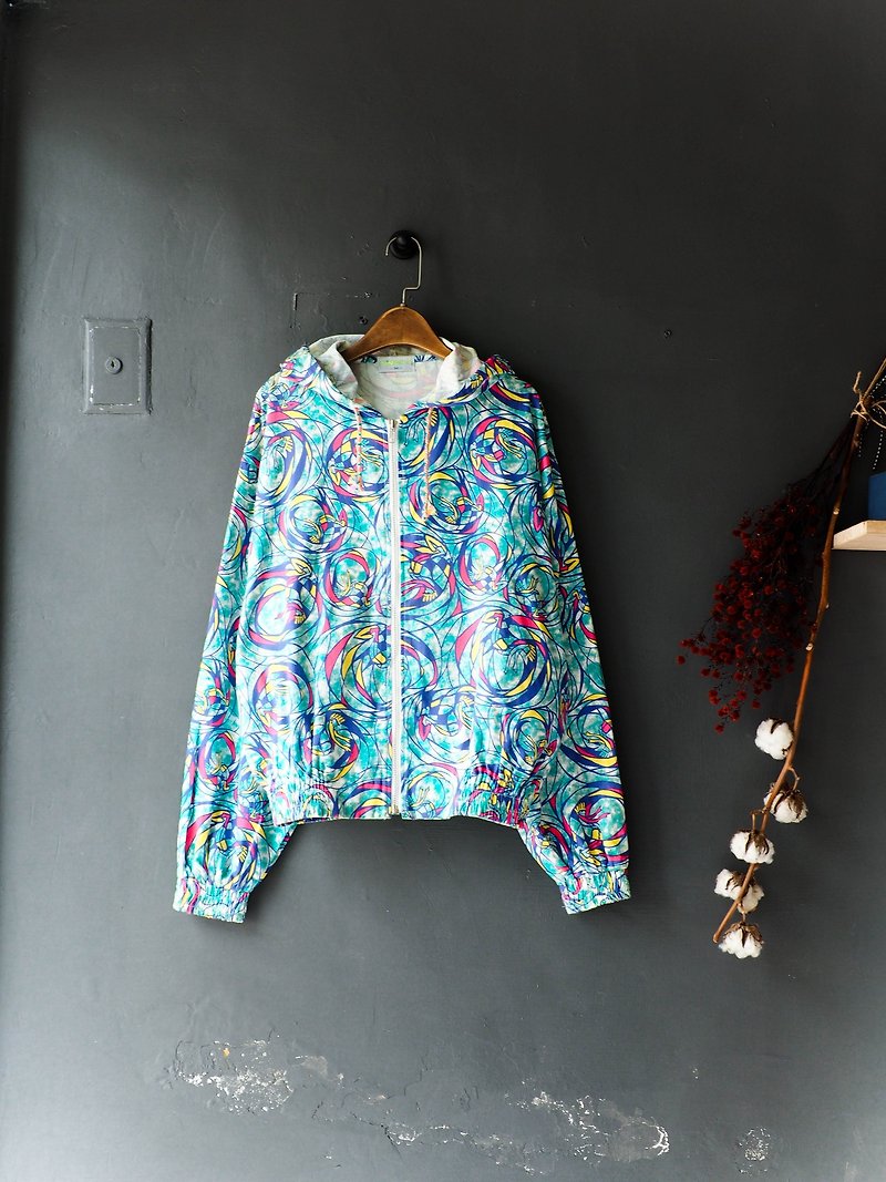 River Hill - Miyagi party girl youth Letters marine antique cotton hooded jacket vintage trench coat vintage oversize - เสื้อแจ็คเก็ต - ผ้าฝ้าย/ผ้าลินิน สีน้ำเงิน