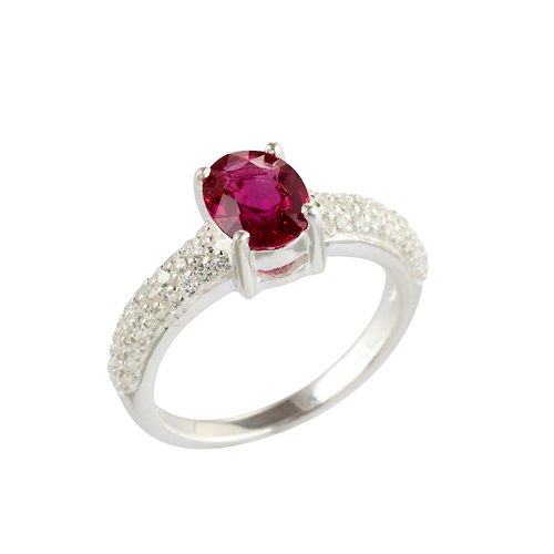 Artisan by N.K. Silver Ring with Oval Ruby