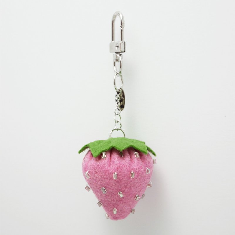 shining berry soft keyring - pink - 鑰匙圈/鑰匙包 - 人造皮革 粉紅色