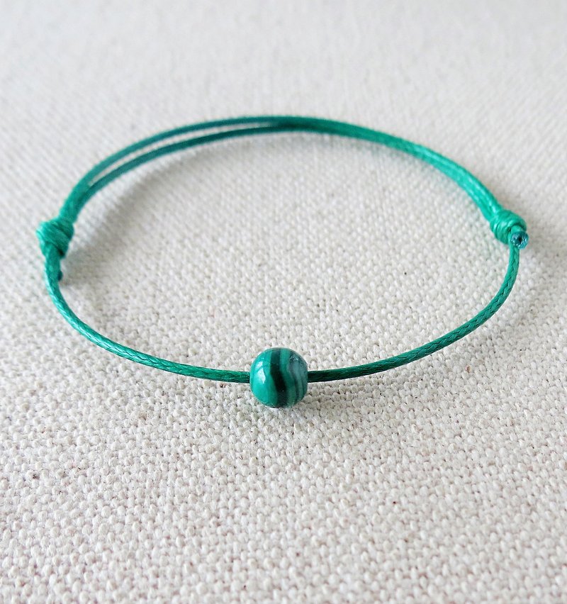 Fashion [lucky stone] malachite Korean wax bracelet ~ ~ ~ Lucky Oh - สร้อยข้อมือ - เครื่องเพชรพลอย สีเขียว