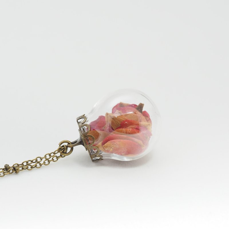 「OMYWAY」Dried Flower Necklace - Glass Globe Necklace - Chokers - Glass Silver