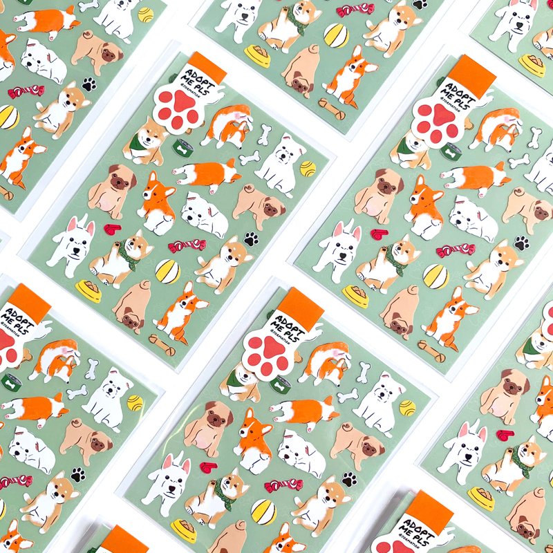 Adopt Me Please: Dog1 Sticker Sheet - 貼紙 - 防水材質 
