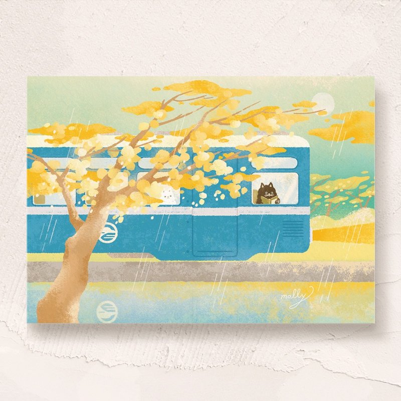 postcard- 歸途的列車 - 卡片/明信片 - 紙 橘色