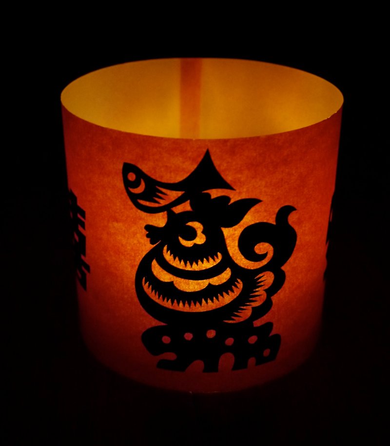 Year of the Rooster / Chicken and Fu-bi-Hee lantern red - Lighting - Paper Red