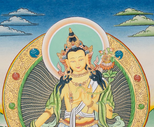 精神的な弥勒菩薩タンカ内なる調和 - ショップ Boudha Stupa