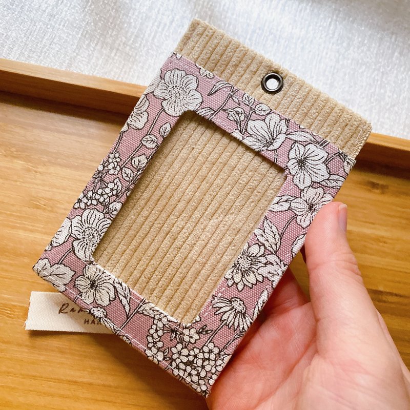 證件套 識別證卡套 悠遊卡套 掛頸卡套 Card Holder 粉色花滿款 - 證件套/識別證套 - 棉．麻 