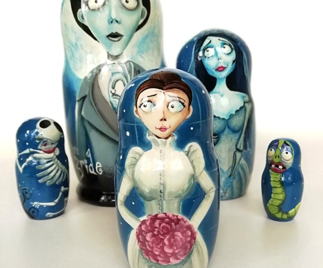 死体の花嫁のハロウィーンの装飾 死体の花嫁の装飾ロシアの入れ子人形 ショップ Workshopmatryona 置物 Pinkoi