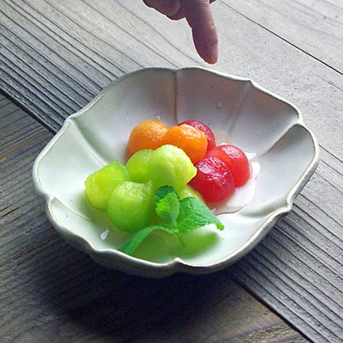 東京食器 - 讓你的料理變漂亮 蓮花盤 (中) 粉引白 /益子燒