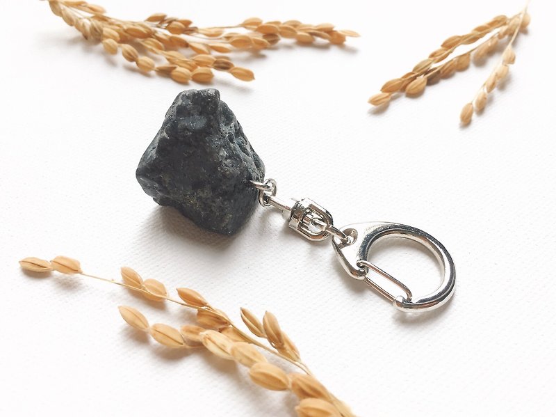 Ishiho-Hanlu natural black marble key ring jewelry accessory small things - ที่ห้อยกุญแจ - หิน สีดำ