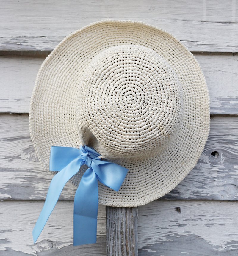 Handmade - Alice's hat - hand-woven - travel / light travel / birthday gift / meticulous - Hats & Caps - Paper White