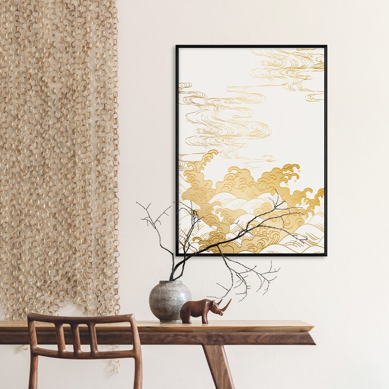 浮世繪 • 嵌金銀絲-日式掛畫/臥室/玄關/雅緻/辦公室/居酒屋擺設 - 海報/掛畫/掛布 - 棉．麻 多色