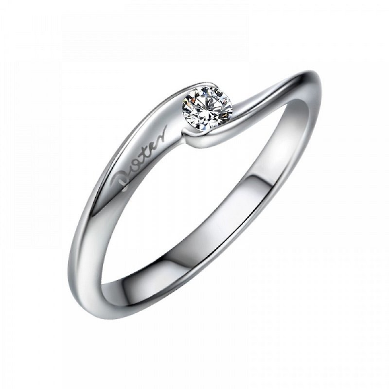 Diamond with 316L Surgical Steel Ring Casting Jewelry for Female - แหวนคู่ - เพชร สีเงิน