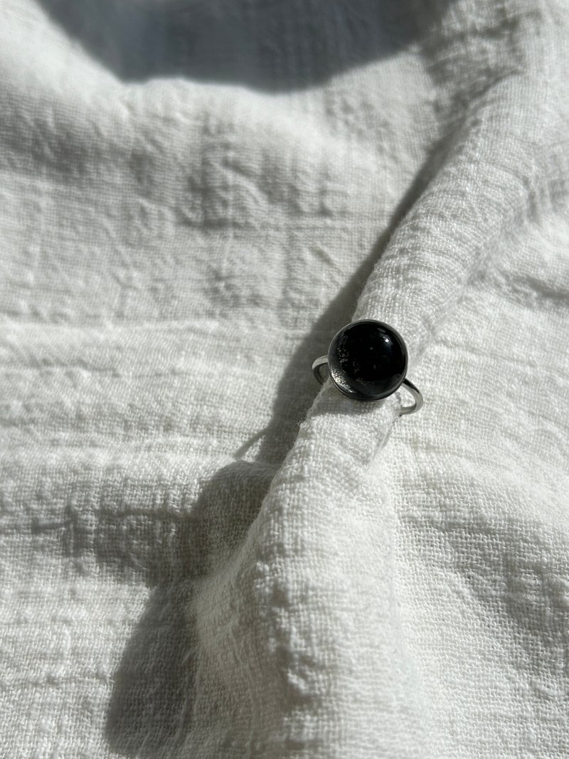 Stainless Steel Open Ring | Hand-Painted Forest Whisper Micro-Landscape Jewelry - แหวนทั่วไป - สแตนเลส สีเขียว