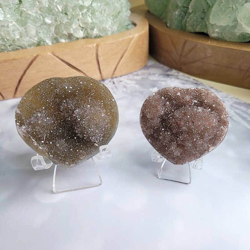 烏拉圭彩晶愛心/淨化消磁/招財納福/風水石(Q、R) - 擺飾/家飾品 - 水晶 