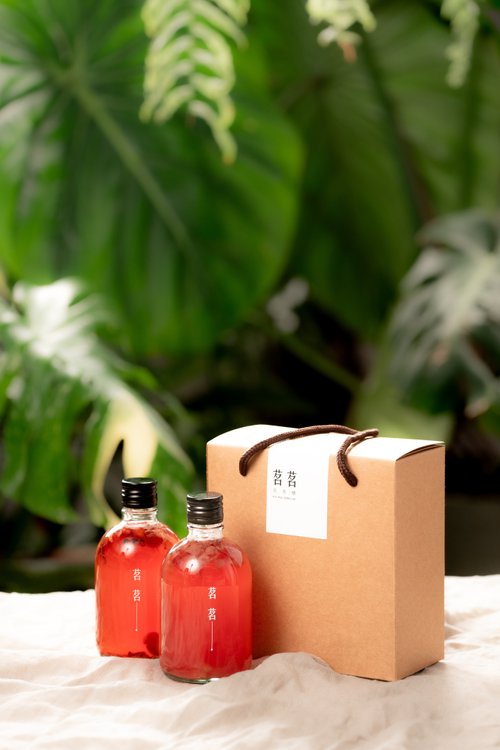 茗茗茶香檳｜MIN MIN KOMBUCHA 茗茗茶香檳 永續精品康普茶 經典療癒小禮盒2瓶入(養氣玫瑰)