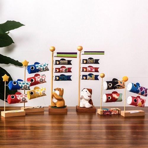 日本製の京都の龍と虎の手作り絹鯉のぼりを見つけて、贈り物に幸運を