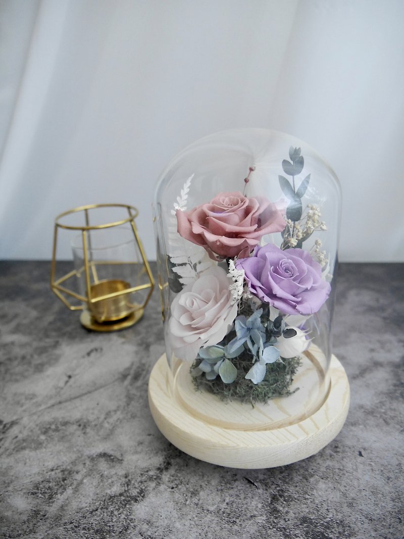 Immortal flower glass flower cup/customized - ช่อดอกไม้แห้ง - พืช/ดอกไม้ หลากหลายสี
