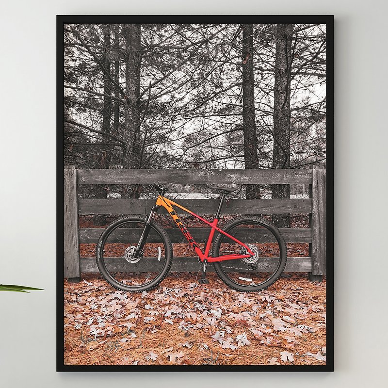 Cycling Bicycle Cyclist Bike Red Cycling Biking Sport Healthy Active Life Biker - Posters - Paper 