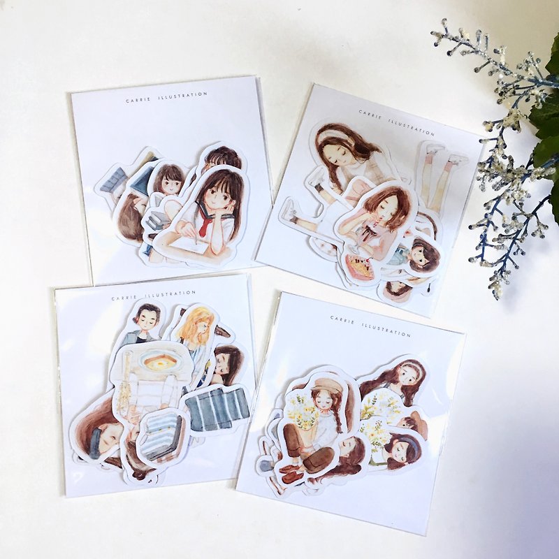 Stickers Set / Daily Life / 35pcs - Stickers - Paper White
