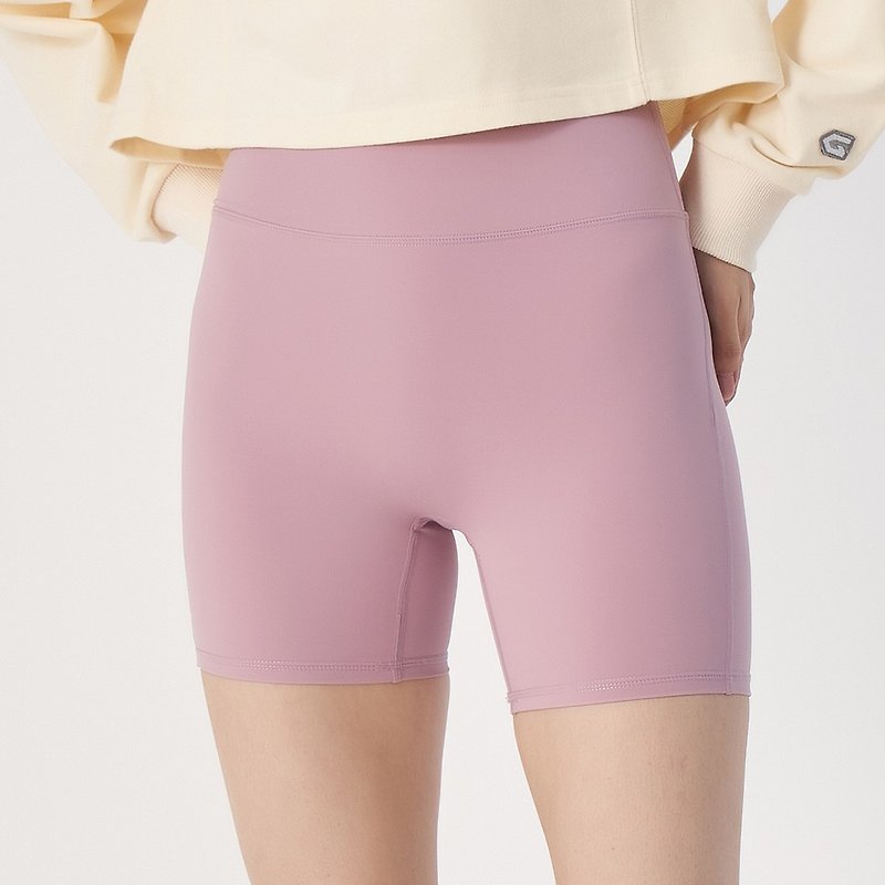 【GLADE.】Focus High Waist Stretch Cropped Pants (Soft Pink) - กางเกงวอร์มผู้หญิง - ไนลอน สึชมพู