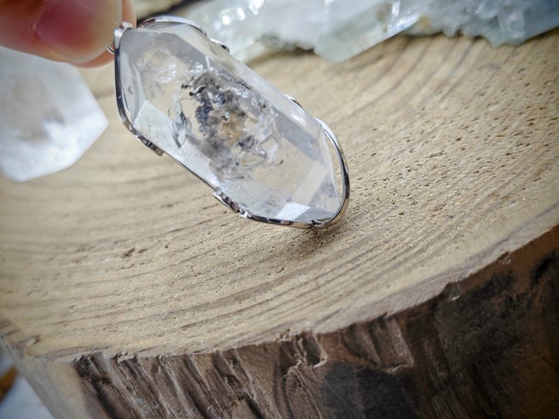 天然閃靈鑽吊飾|925銀|水膽流沙 - 項鍊 - 水晶 